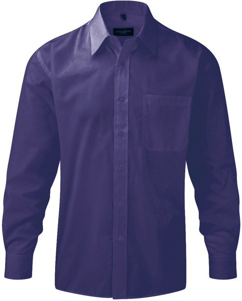 Russell Collection RU934M - Men's Long Sleeve Polycotton Easy Care Poplin Shirt