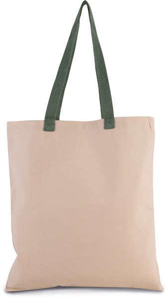 Kimood KI0277 - Borsa shopping piatta in tela con manici a contrasto