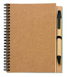 BLOQUERO Eco-Friendly Recycled Notebook with Pen Set - GiftRetail KC7012