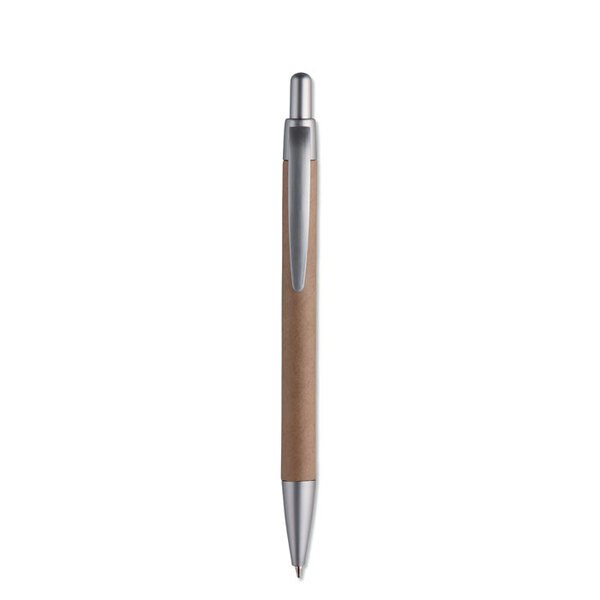 PUSHTON Eco-Friendly Push Type Ball Pen with Carton Barrel - GiftRetail MO8105
