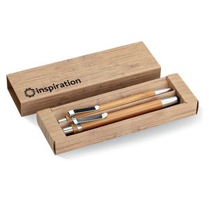 BAMBOOSET Set penna e matita in bambu - GiftRetail MO8111