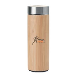 BATUMI Double wall bamboo flask 400ml - GiftRetail MO9421