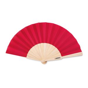 FANNY WOOD Elegant Wooden Hand Fan with Polyester Fabric - GiftRetail MO9532