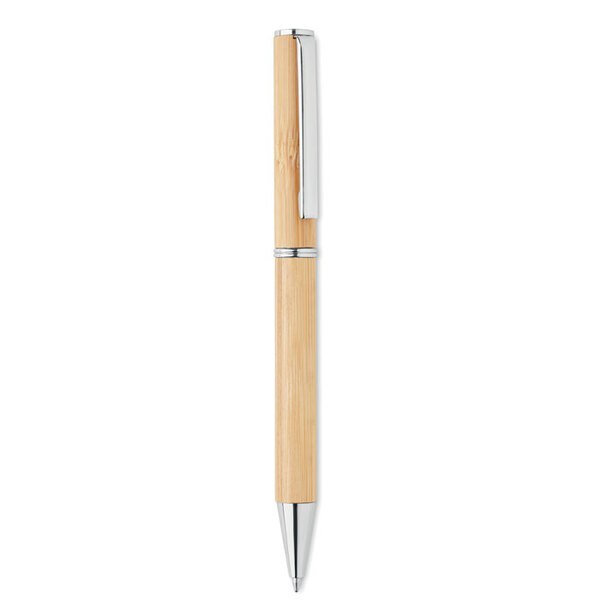 NAIRA Eco-Friendly Bamboo Twist Ball Pen with Metal Accents - GiftRetail MO6821