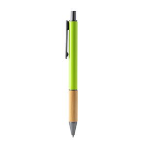 Stamina BL7982 - PENTA Metal ball pen in matt finish with bamboo grip and dark colour details
