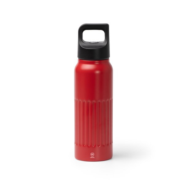 Stamina BI2014 - MORONI Double-walled bottle made from recycled 304 stainless steel with a bevelled surface in the lower section