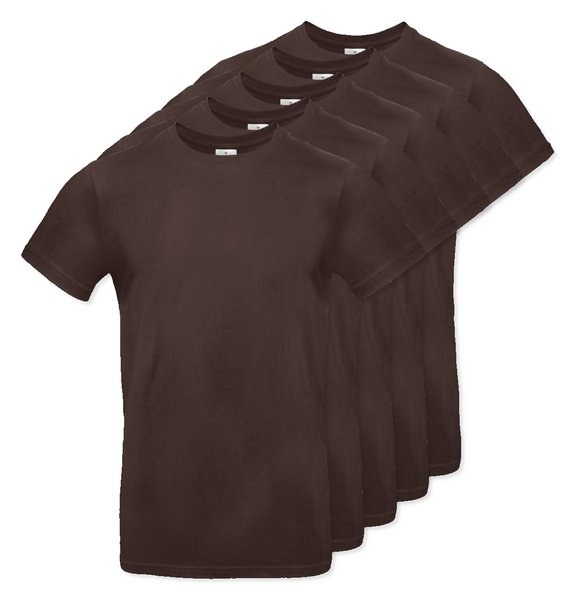 Pack of 5 B&C BC03T - Mens Modern Ringspun Cotton T-Shirt