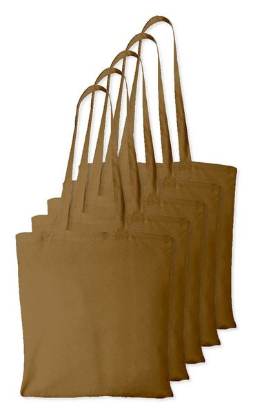 Pack of 5 Westford mill WM101 - Versatile Cotton Tote Bag for Customization