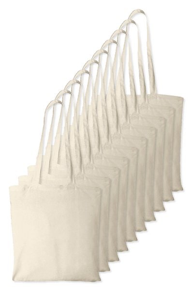 Pack da 10 Westford mill WM101 - Westford Mill Borsa Shopper in Cotone Personalizzabile