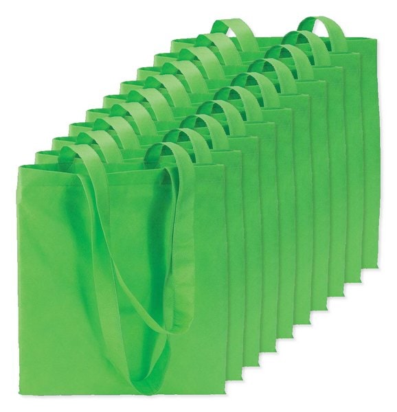 Pack of 10 GiftRetail IT3787 - TOTECOLOR Versatile Reusable Shopping and Beach Tote Bag