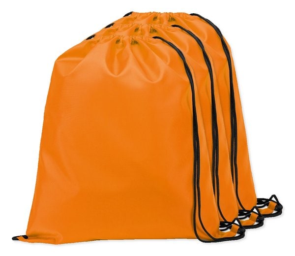 Pack da 3 Egotier 92910 - Zaino a sacca in 210D con cordoncini neri