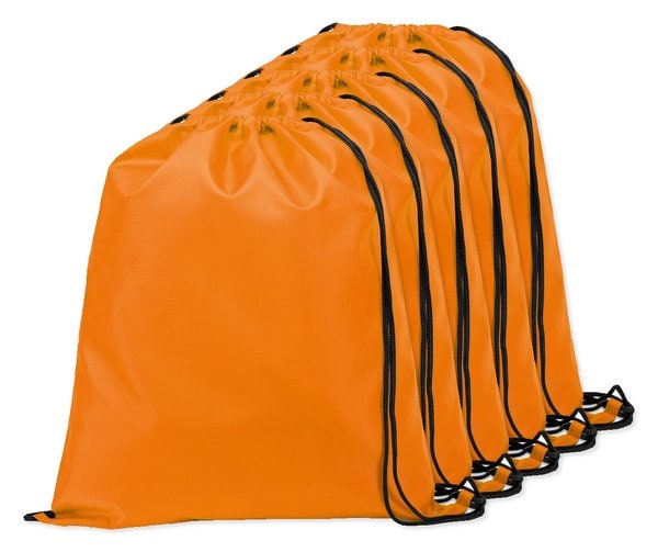 Pack da 5 Egotier 92910 - Zaino a sacca in 210D con cordoncini neri