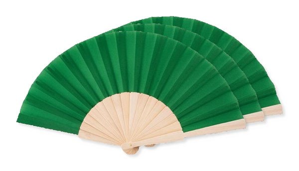 Pack of 30 GiftRetail MO9532 - FANNY WOOD Elegant Wooden Hand Fan with Polyester Fabric