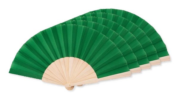 Pack of 50 GiftRetail MO9532 - FANNY WOOD Elegant Wooden Hand Fan with Polyester Fabric