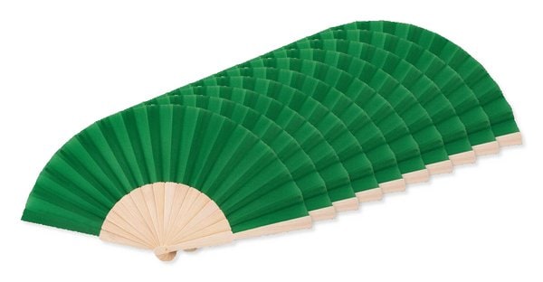 Pack of 100 GiftRetail MO9532 - FANNY WOOD Elegant Wooden Hand Fan with Polyester Fabric