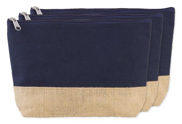 Pack da 3 Kimood KI0276 - Pochette in cotone canvas & juta