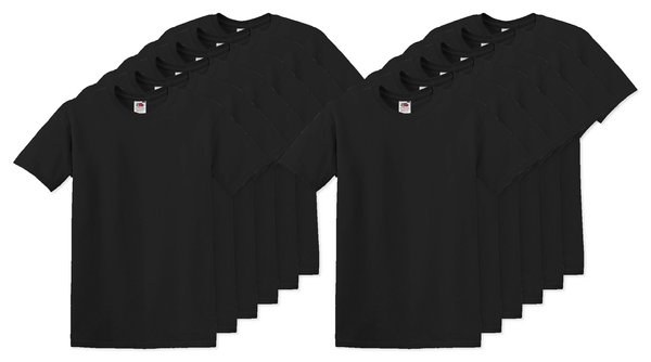Pack da 12 Fruit of the Loom SC220 - Fruit of the Loom T-shirt Girocollo Leggera e Confortevole