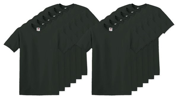 Pack da 12 Fruit of the Loom SC220 - Fruit of the Loom T-shirt Girocollo Leggera e Confortevole