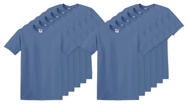 Pack da 12 Fruit of the Loom SC220 - Fruit of the Loom T-shirt Girocollo Leggera e Confortevole