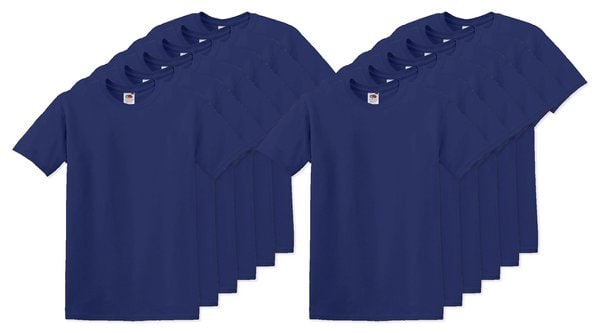 Pack da 120 Fruit of the Loom SC220 - Fruit of the Loom T-shirt Girocollo Leggera e Confortevole