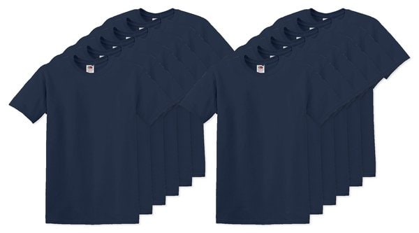 Pack of 120 Fruit of the Loom SC220 - Comfort Fit Fruit of the Loom Round Neck Tee