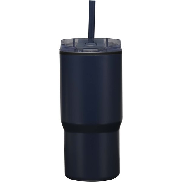 Bicchiere termico in materiale riciclato RCS a doppia parete con cannuccia da 540 ml Westin - EgotierPro 100959