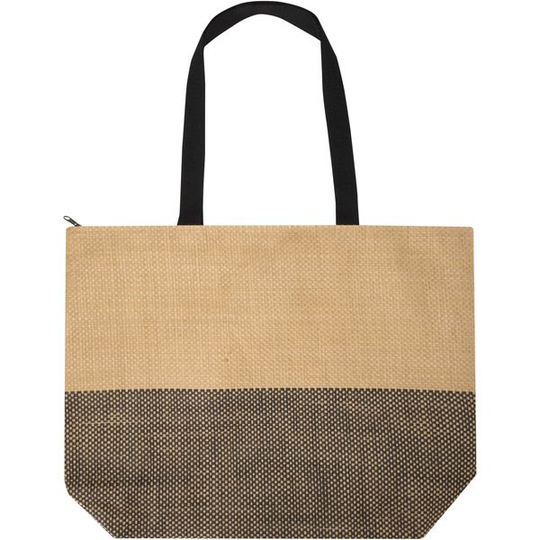 Borsa tote grande in carta paglia con cerniera Rhythm - 21L - EgotierPro 130156