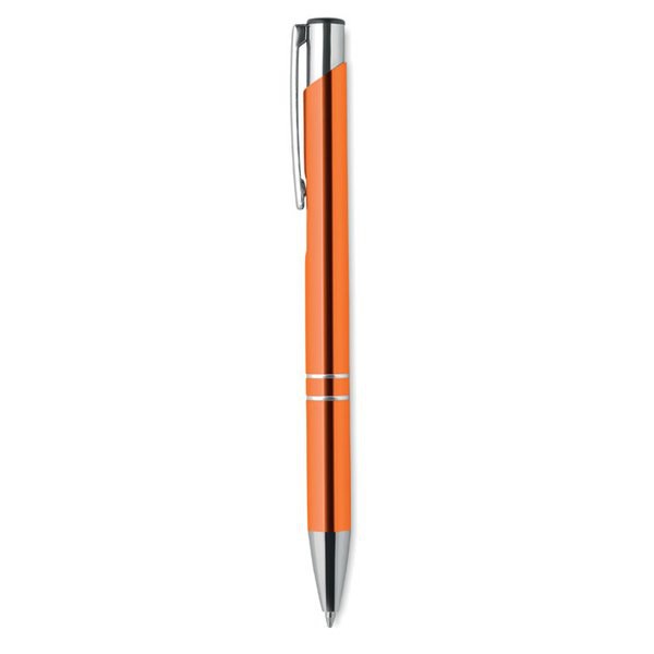 BERN Elegant Aluminium Push Button Pen with Blue Ink - GiftRetail MO8893