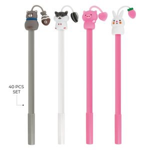 Claps 22265 - Assorted Blue Ink Pen Set with 40 Pieces