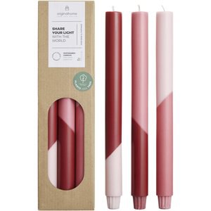 Originalhome 126425 - Set di 3 candele con design a colori diagonali Eden
