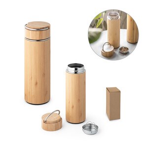 Bamboo and stainless steel thermos 440 mL - Egotier 94239