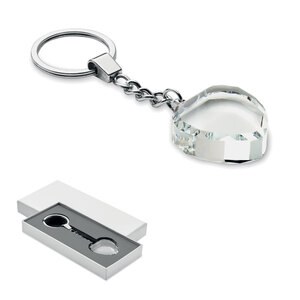 HEARTWARD Glass heart award key ring - GiftRetail MO2658