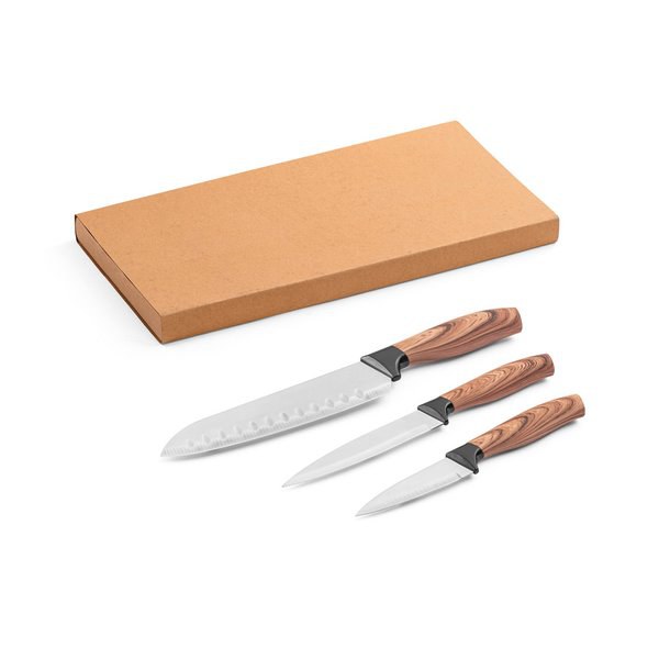 Set di 3 coltelli da cucina con lama in acciaio inossidabile e manico ergonomico - Egotier 94395