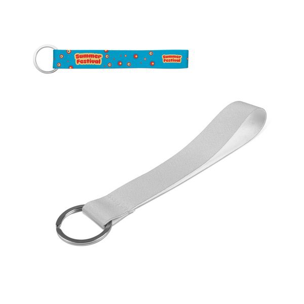 LanyardIn 94419 - Lanyard corto per stampa sublimatica in poliestere riciclato (100% rPET) con anello