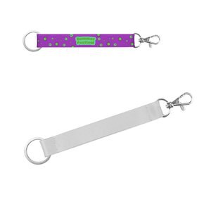 Lanyard'In 94421 - Lanyard corto per stampa a sublimazione, realizzato in poliestere riciclato (100% rPET) con anello standard e moschettone