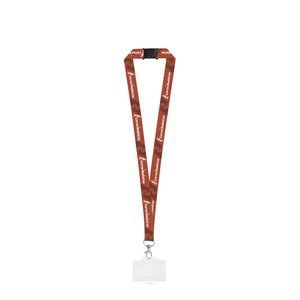 Lanyard'In 94430 - Lanyard per sublimazione in poliestere riciclato (100% rPET) con moschettone, chiusura di sicurezza e porta tessere rigido