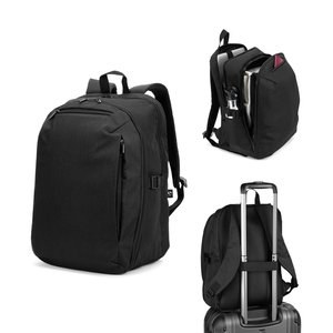 Backpack with one full opening compartment in high density 300D recycled polyester 16" - Egotier 92540
