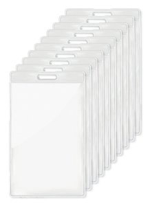 Pack of 100 GiftRetail MO8600 - BADGO Clear Plastic ID Badge Holder 7.5cm x 12.5cm