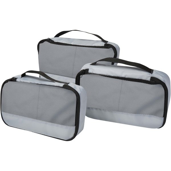 Sacchetti da viaggio in materiale riciclato GRS Jet - set da 3 - EgotierPro 120807