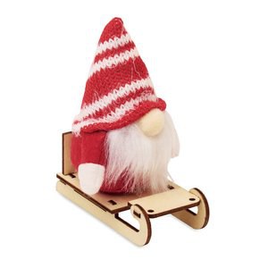 FROSTY SLEIGH Gnomo su slitta di legno - GiftRetail CX1588