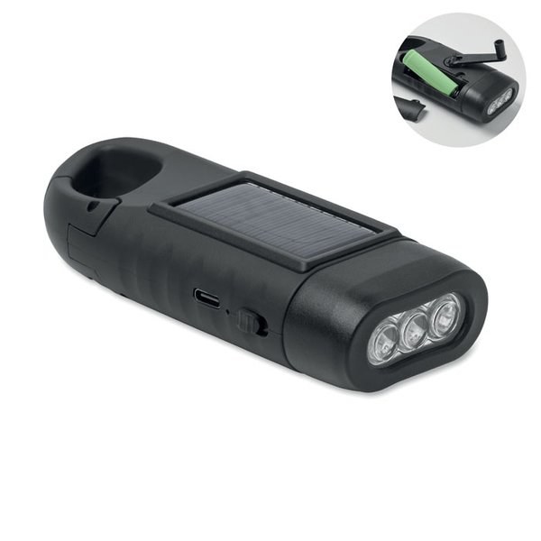 CRANCH Torcia solare con dinamo - GiftRetail MO3149