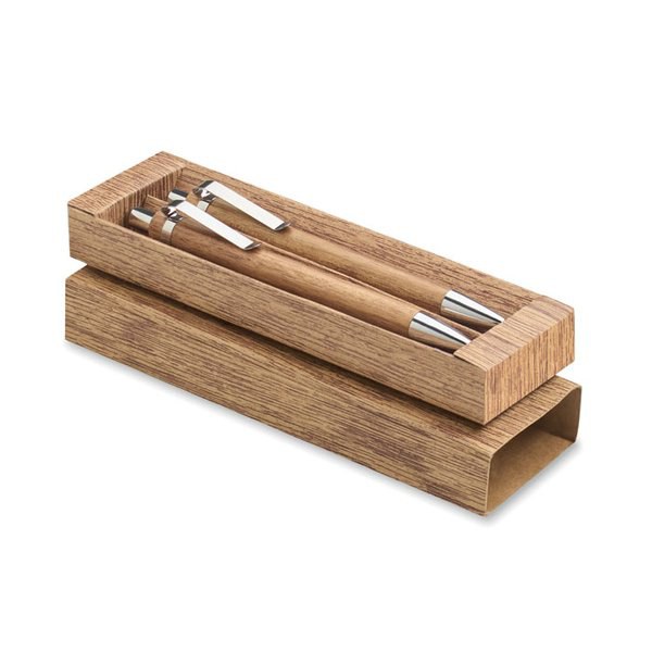 JAKARTA SET Acacia wood pen and pencil set