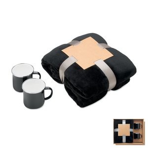 AGRADABLE Coperta in pile e set 2 tazze - GiftRetail MO3207