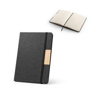 Taccuino formato A5 con copertina rigida realizzata al 100% in tessuto PET riciclato e pagine a righe in carta riciclata - Egotier 93585
