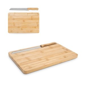 Tagliere per il pane in bambù con coltello incluso - Egotier 94394