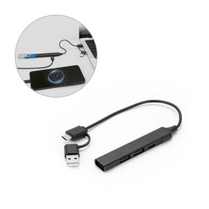 A multifunctional hub that expands your device’s connectivity, made from recycled PET (33% rPET) and recycled aluminium (31% rAL) - Egotier 97221